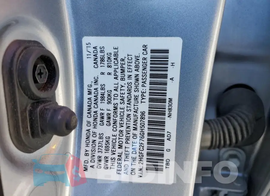 2HGFC2F76GH507896 Photo# 12