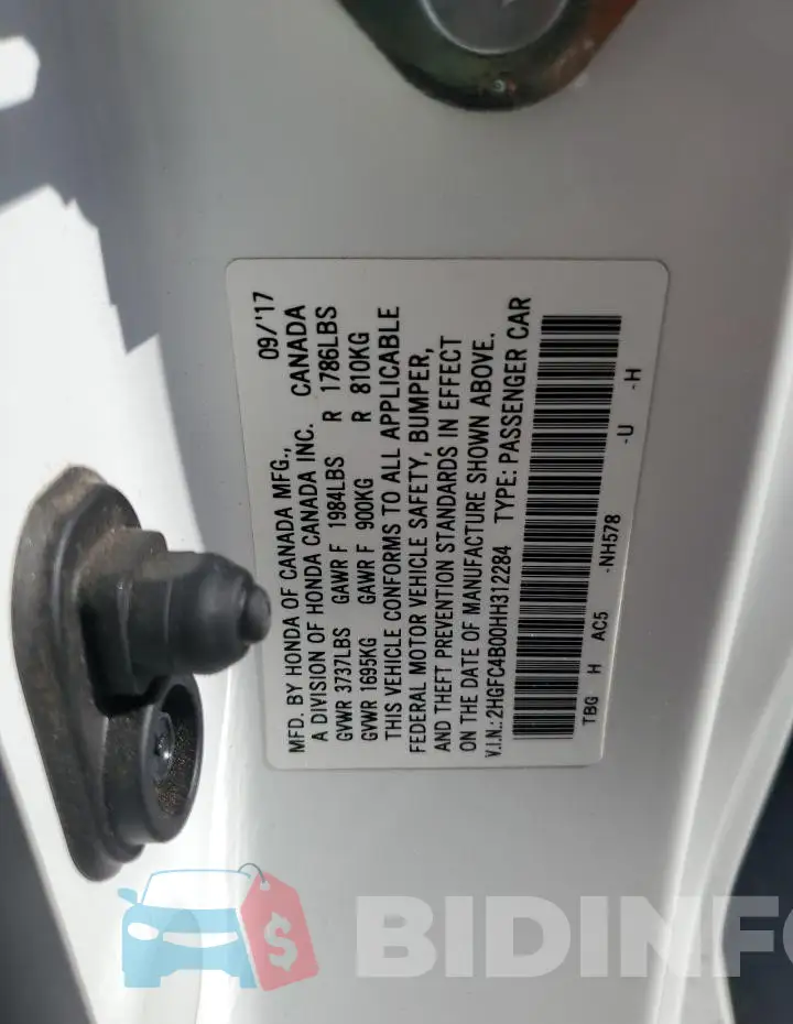 2HGFC4B00HH312284 Photo# 12