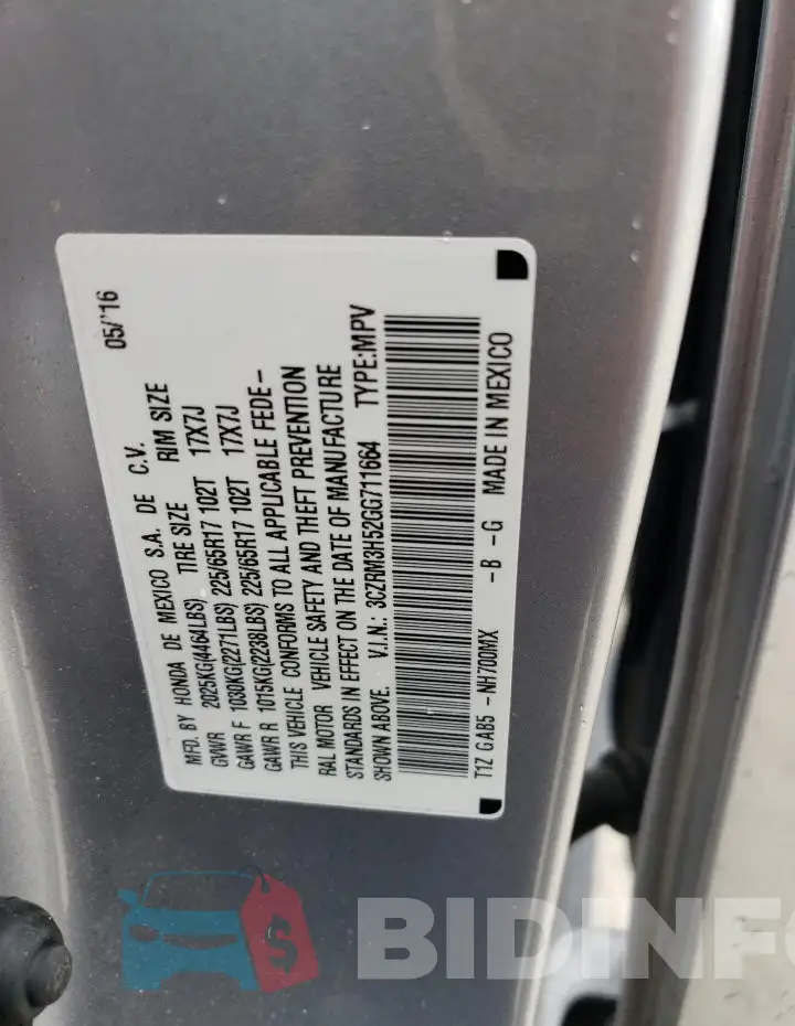 3CZRM3H52GG711664 Photo# 13