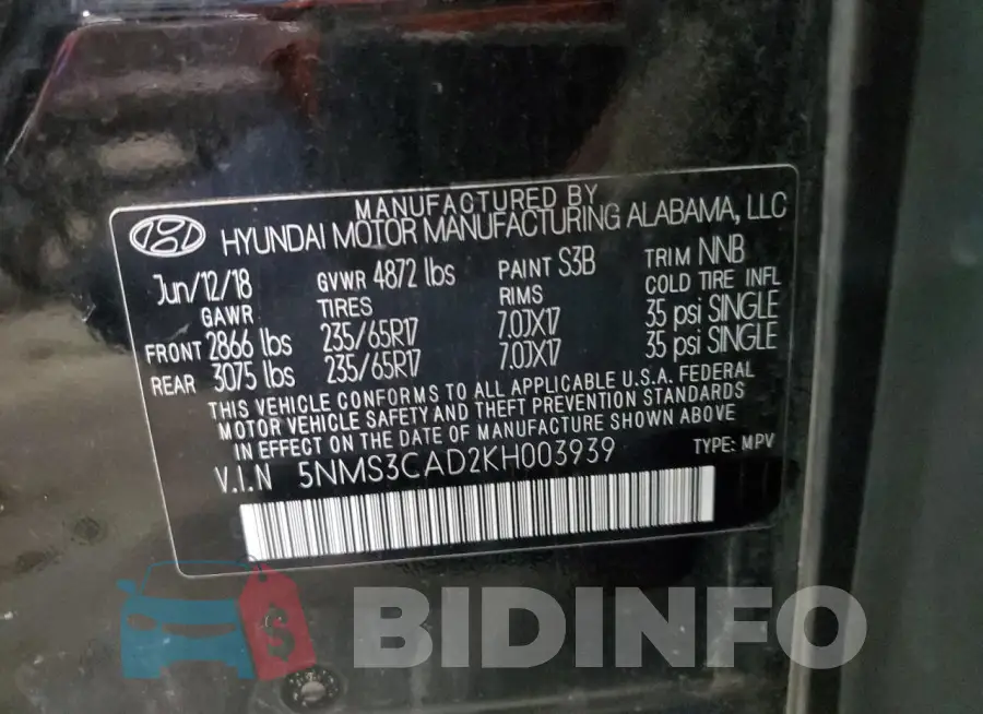 5NMS3CAD2KH003939 Photo# 12