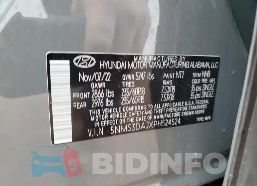 5NMS3DAJXPH524524 Photo# 14