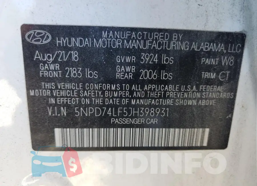 5NPD74LF5JH398931 Photo# 12