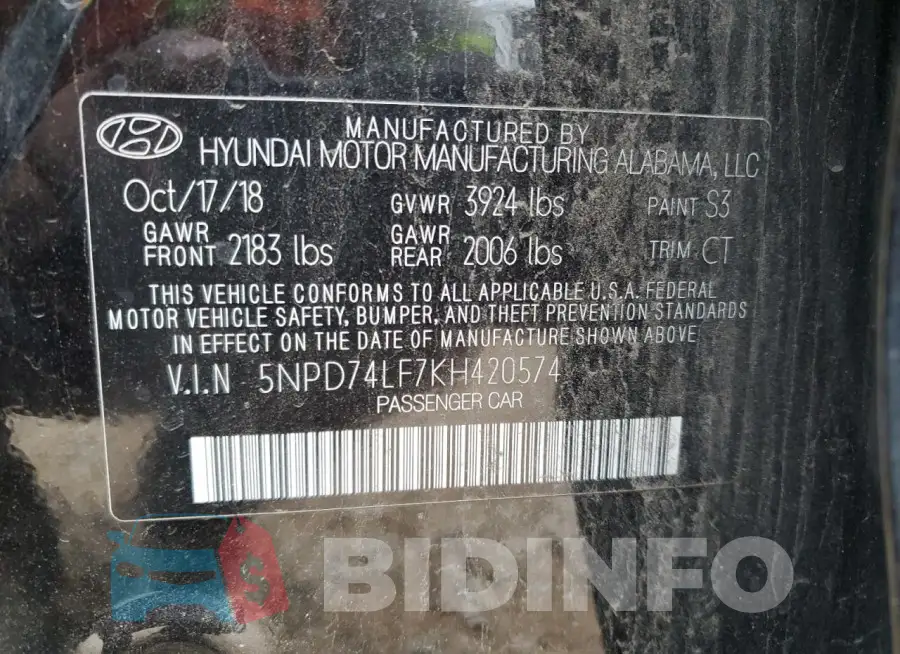 5NPD74LF7KH420574 Photo# 12