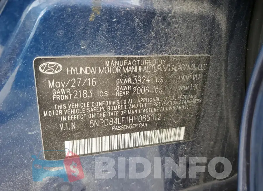 5NPD84LF1HH085012 Photo# 12