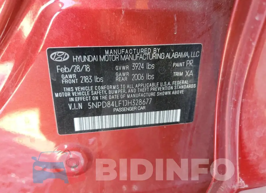 5NPD84LF1JH328677 Photo# 13