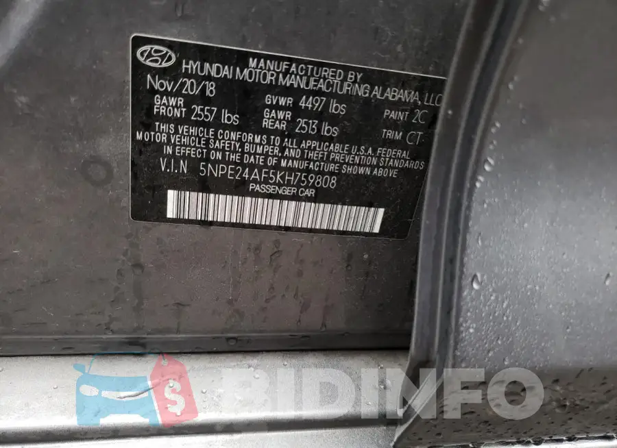 5NPE24AF5KH759808 Photo# 12