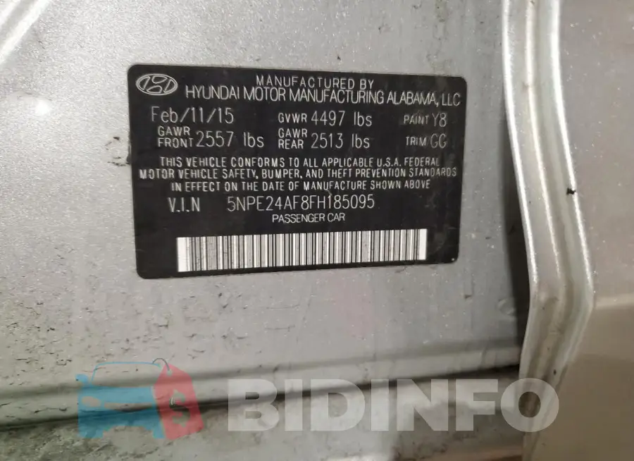5NPE24AF8FH185095 Photo# 12