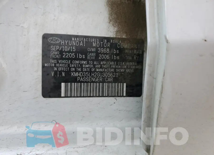 KMHD35LH2GU305621 Photo# 12