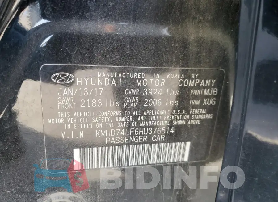 KMHD74LF6HU376514 Photo# 13