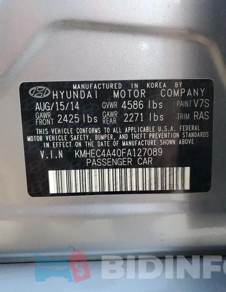 KMHEC4A40FA127089 Photo# 12