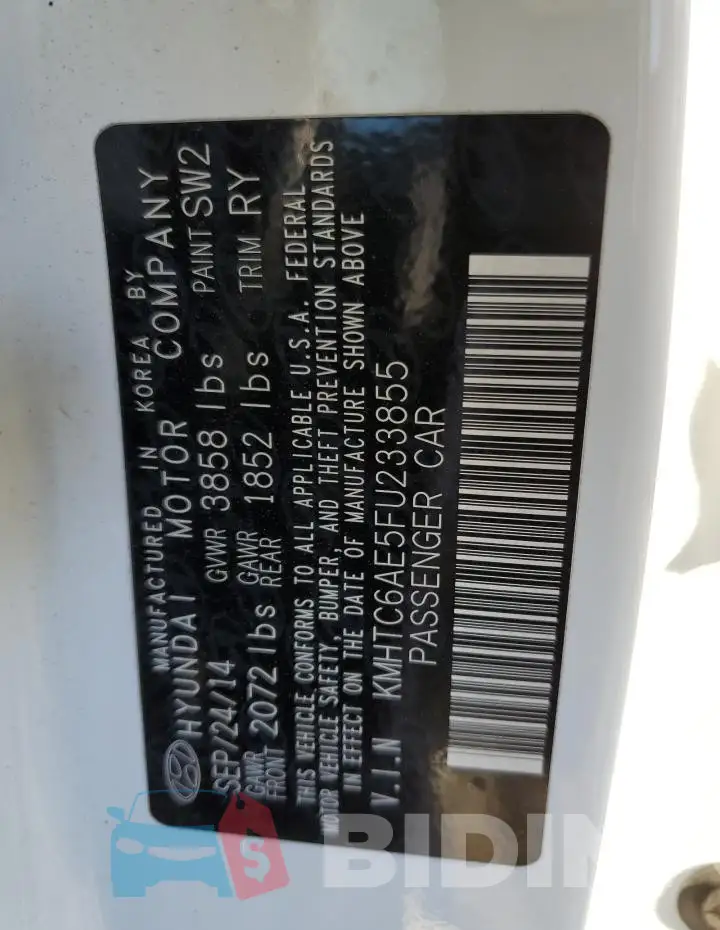 KMHTC6AE5FU233855 Photo# 12