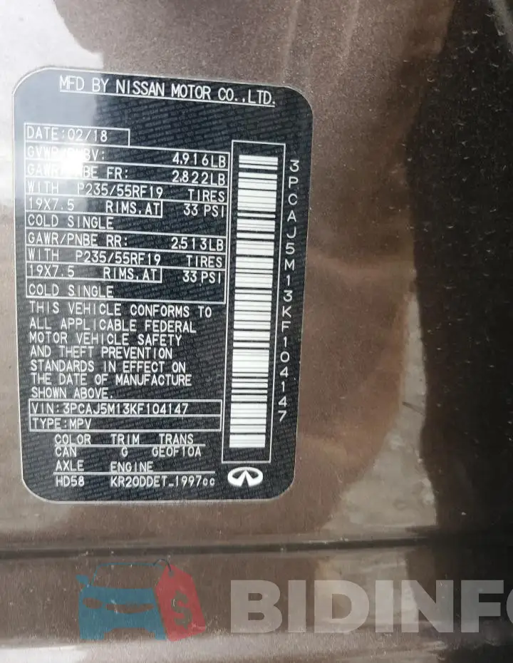 3PCAJ5M13KF104147 Photo# 12