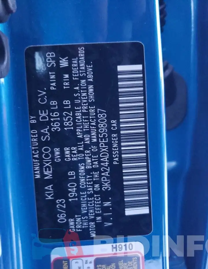 3KPA24ADXPE598087 Photo# 12