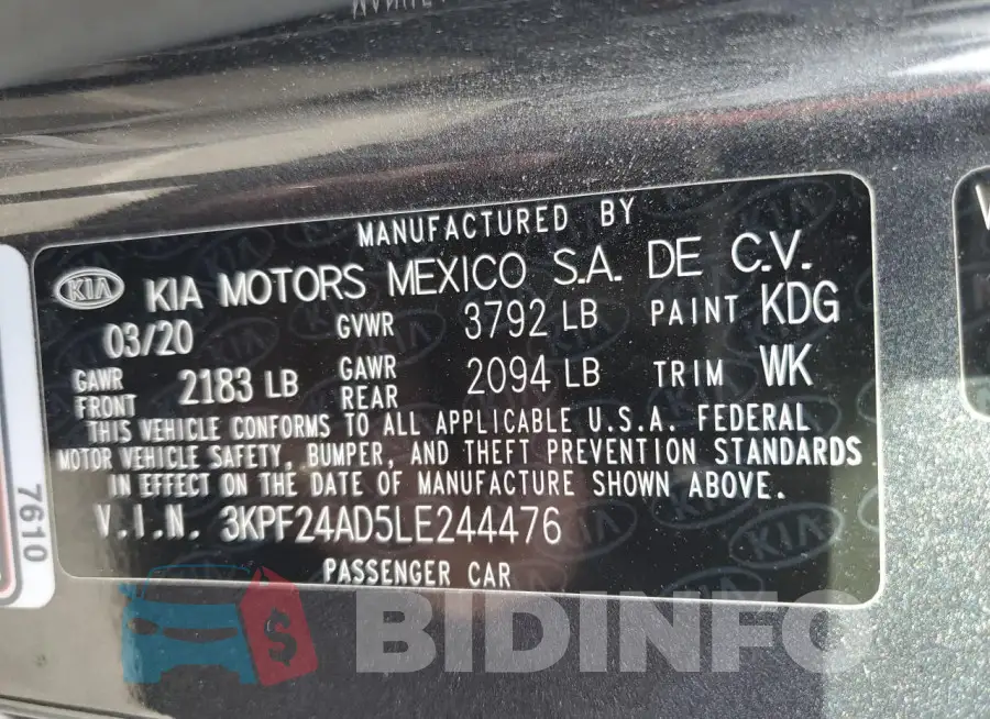 3KPF24AD5LE244476 Photo# 12