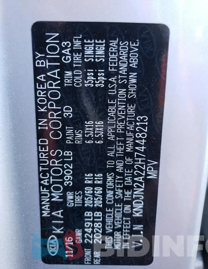 KNDJN2A22H7448213 Photo# 14