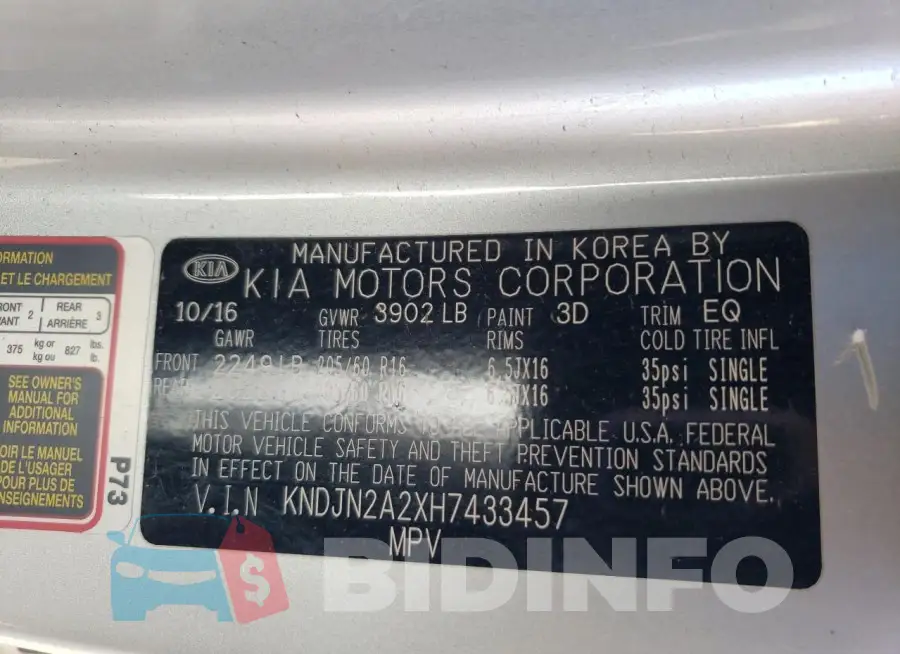 KNDJN2A2XH7433457 Photo# 12