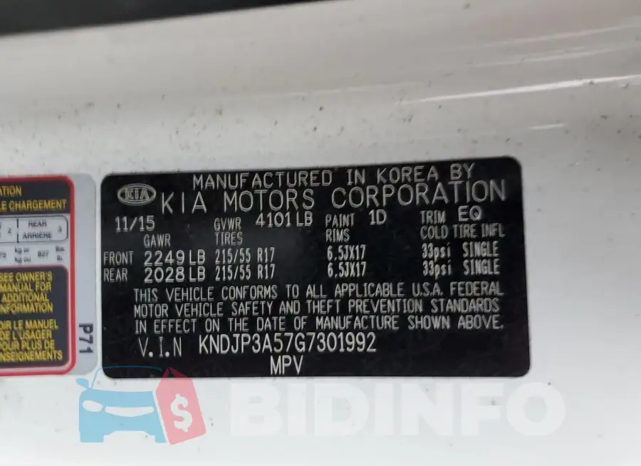 KNDJP3A57G7301992 Photo# 12