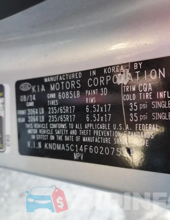 KNDMA5C14F6020757 Photo# 14