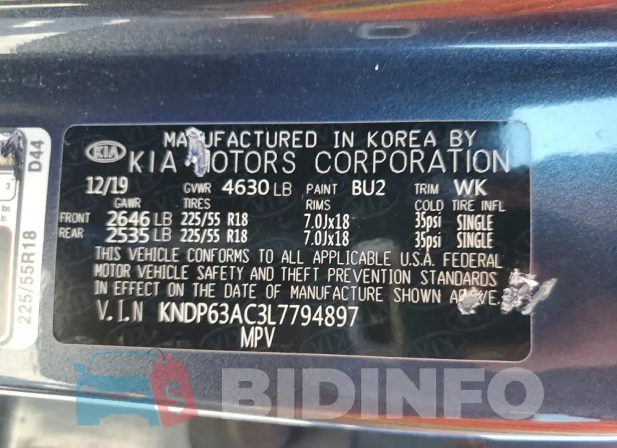 KNDP63AC3L7794897 Photo# 13