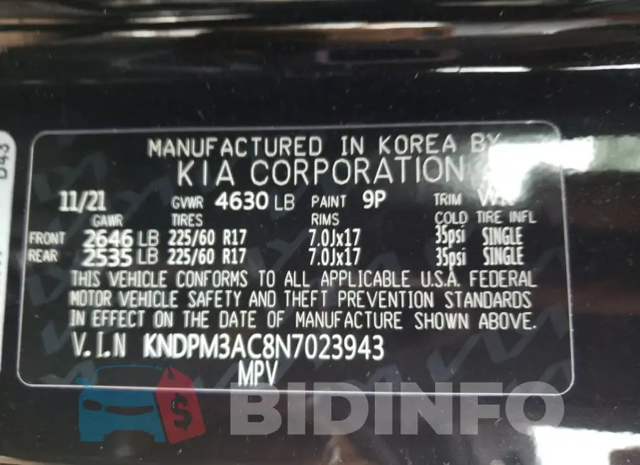 KNDPM3AC8N7023943 Photo# 13