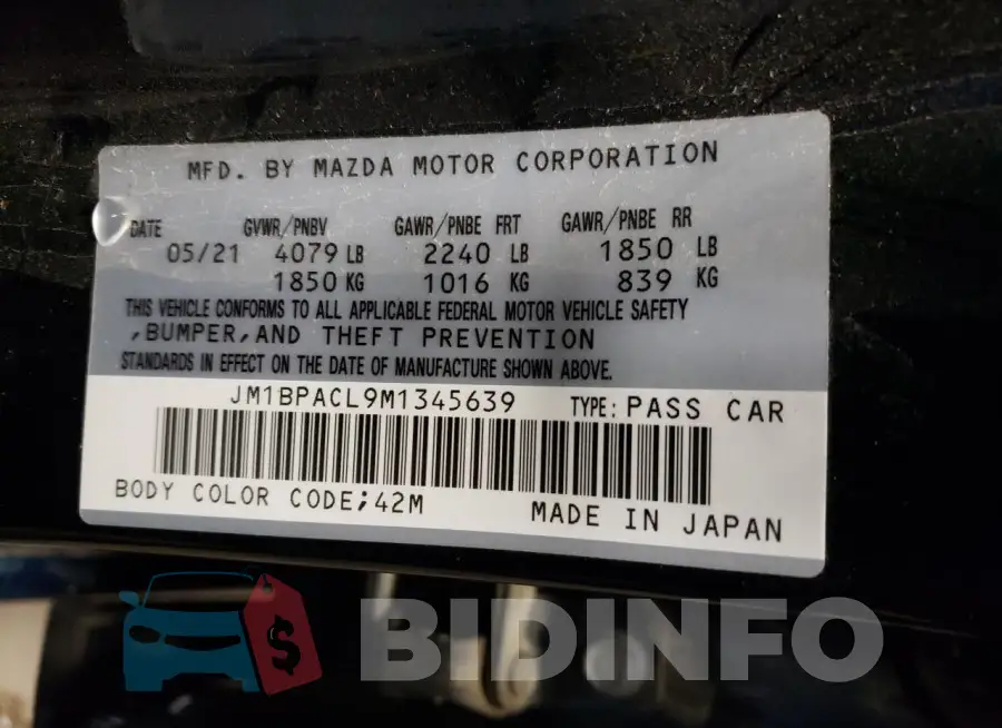 JM1BPACL9M1345639 Photo# 12