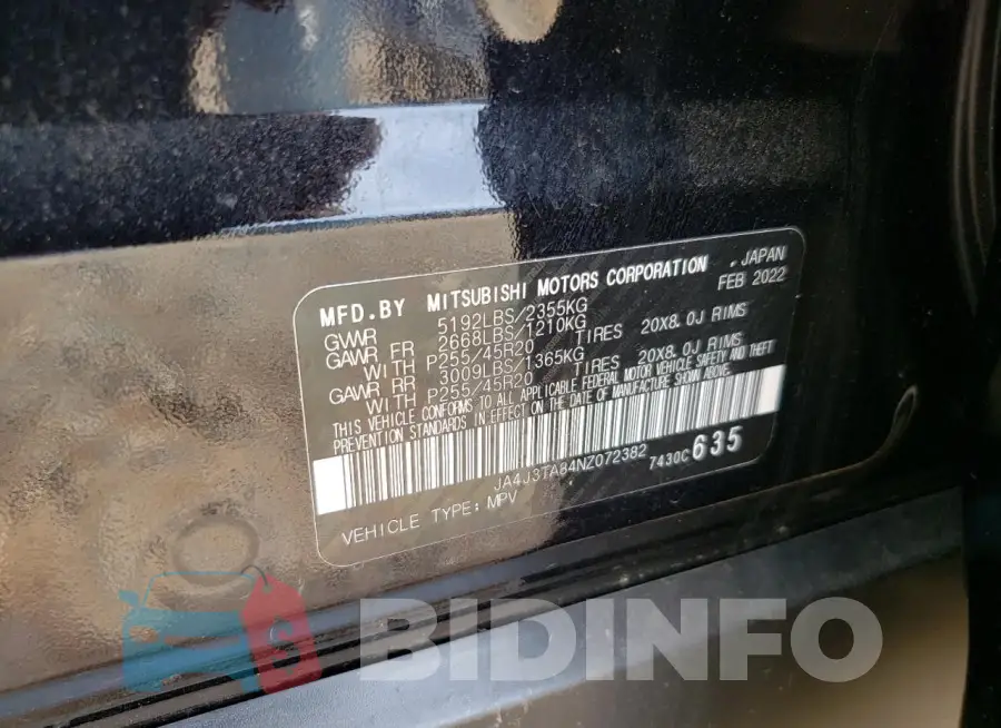 JA4J3TA84NZ072382 Photo# 13