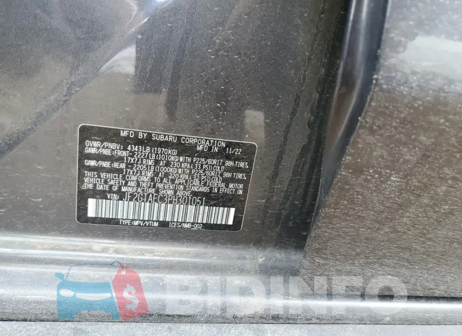 JF2GTAEC3PH301051 Photo# 12