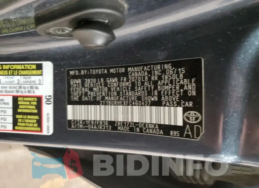 2T1BURHEXFC460427 Photo# 12