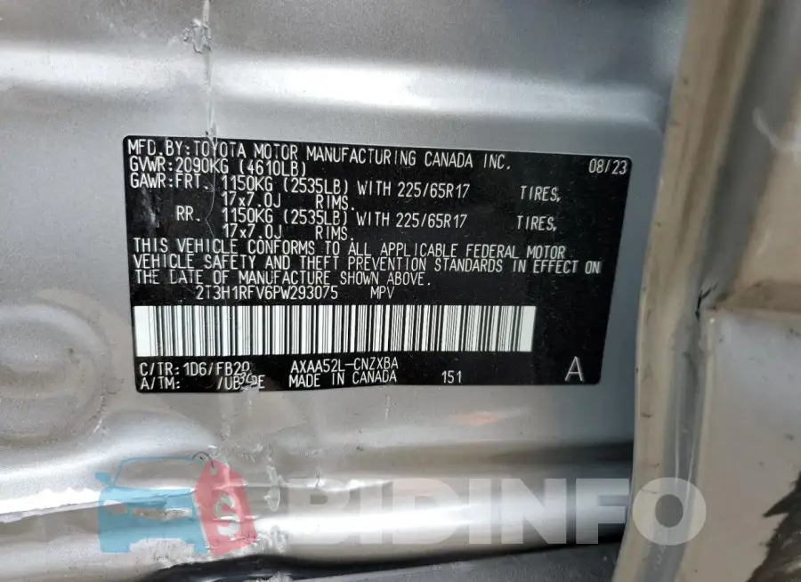 2T3H1RFV6PW293075 Photo# 14