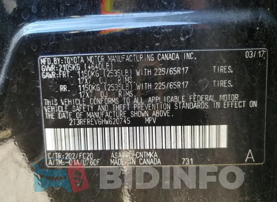 2T3RFREV6HW620745 Photo# 13