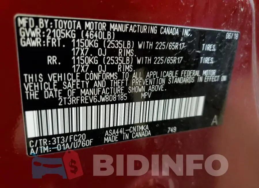 2T3RFREV6JW808185 Photo# 12