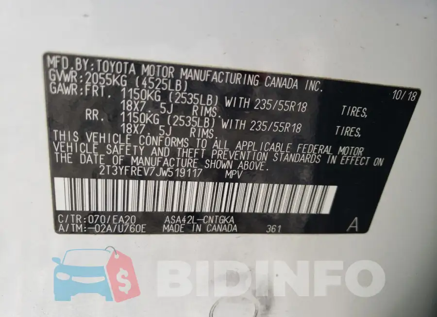 2T3YFREV7JW519117 Photo# 13