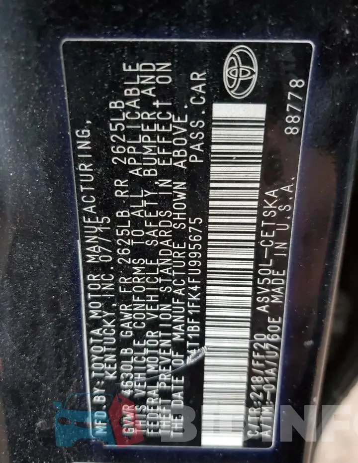 4T1BF1FK4FU995675 Photo# 12