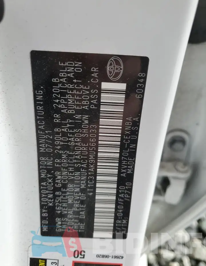 4T1C31AK9MU566033 Photo# 12
