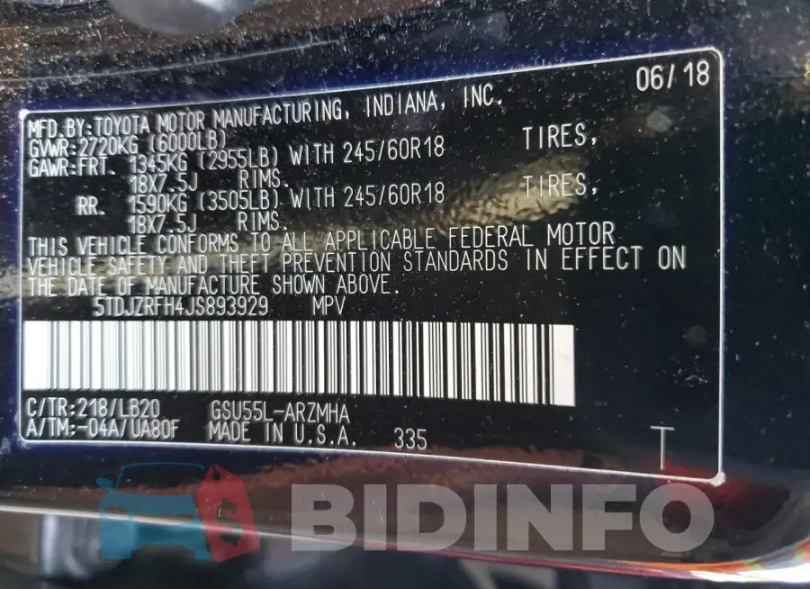 5TDJZRFH4JS893929 Photo# 12