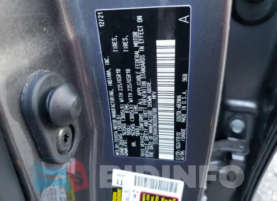 5TDZZRAH3NS098788 Photo# 12