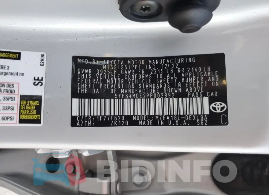 5YFB4MDE2PP002892 Photo# 12