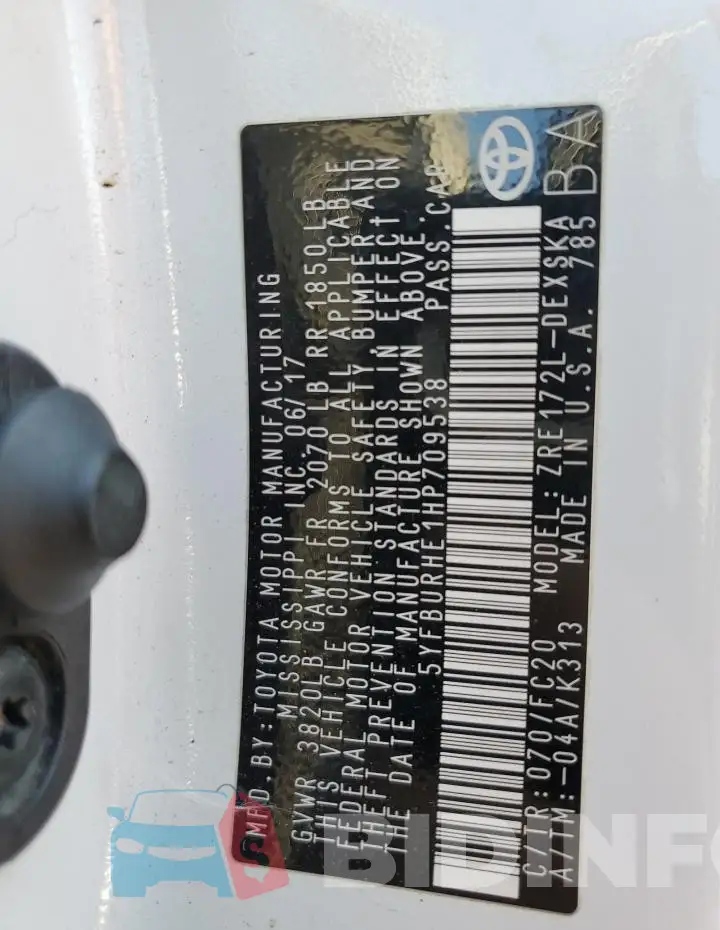 5YFBURHE1HP709538 Photo# 12