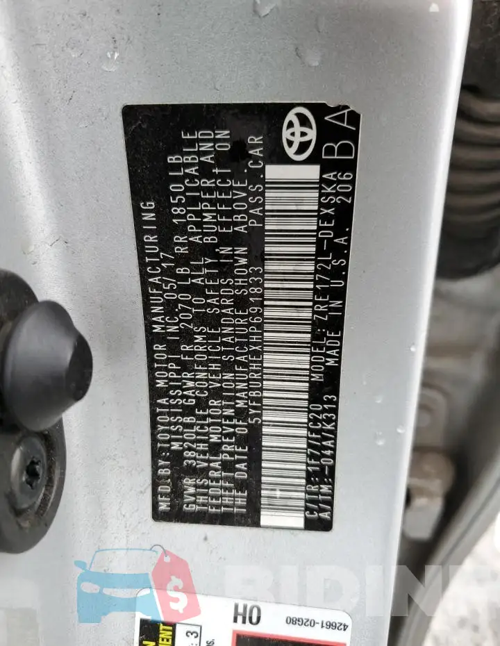 5YFBURHEXHP691833 Photo# 12