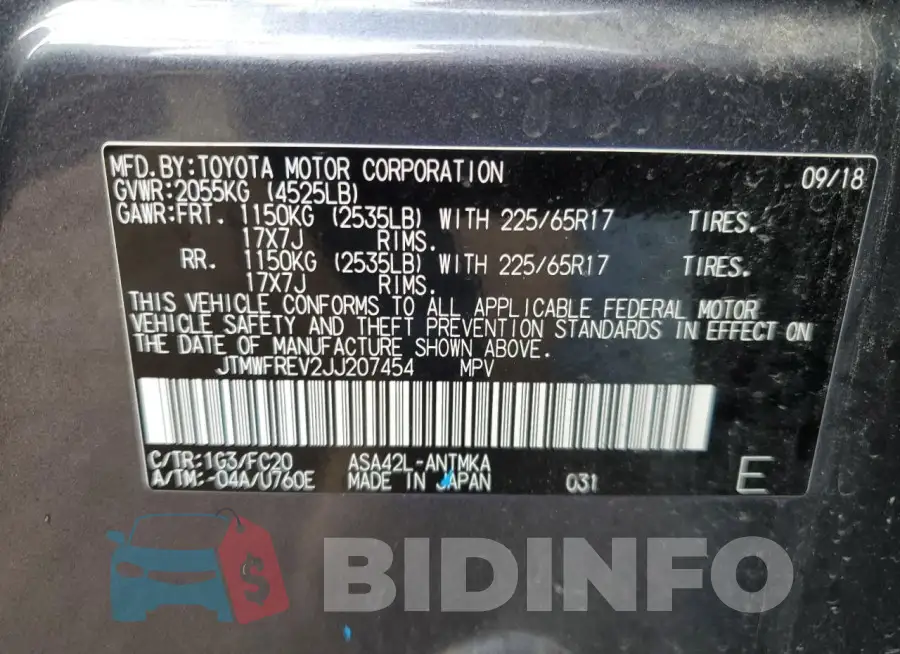 JTMWFREV2JJ207454 Photo# 12