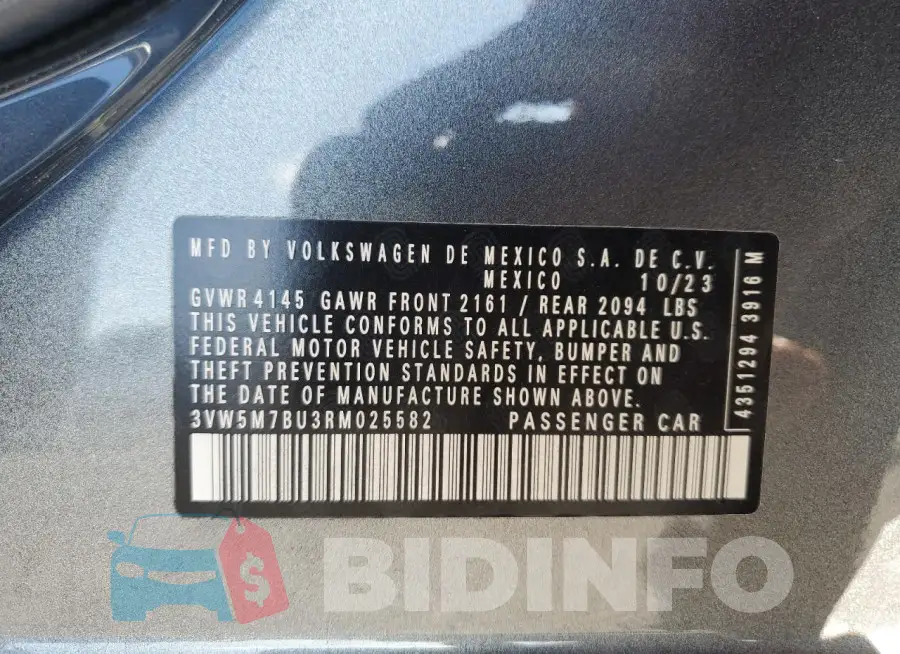 3VW5M7BU3RM025582 Photo# 13