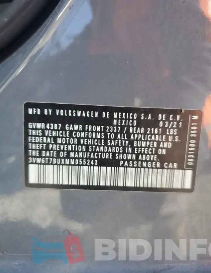 3VW6T7BUXMM055243 Photo# 12