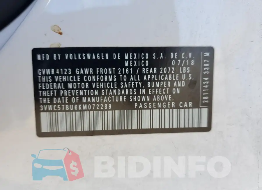 3VWC57BU6KM072289 Photo# 13