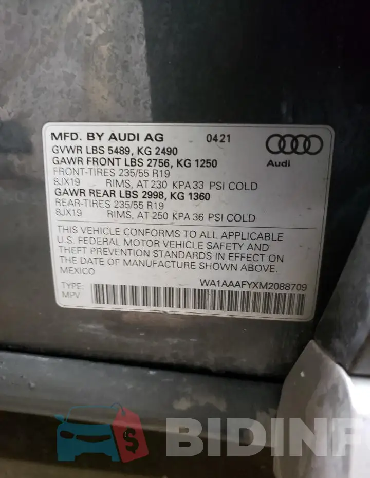 WA1AAAFYXM2088709 Photo# 12
