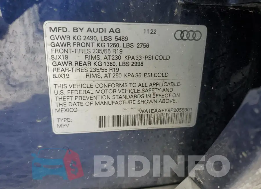 WA1EAAFY9P2058901 Photo# 12