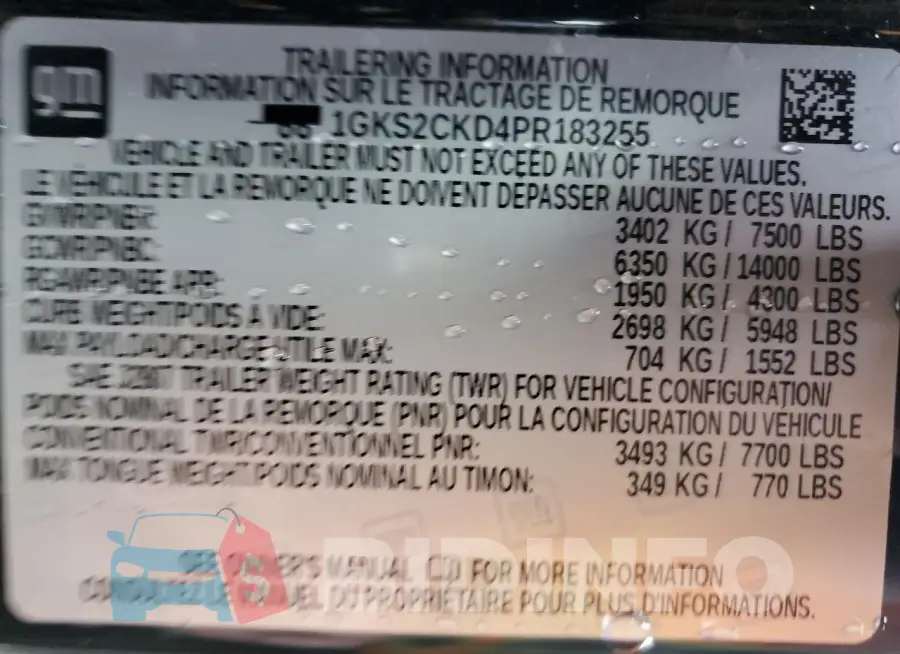 1GKS2CKD4PR183255 Photo# 14