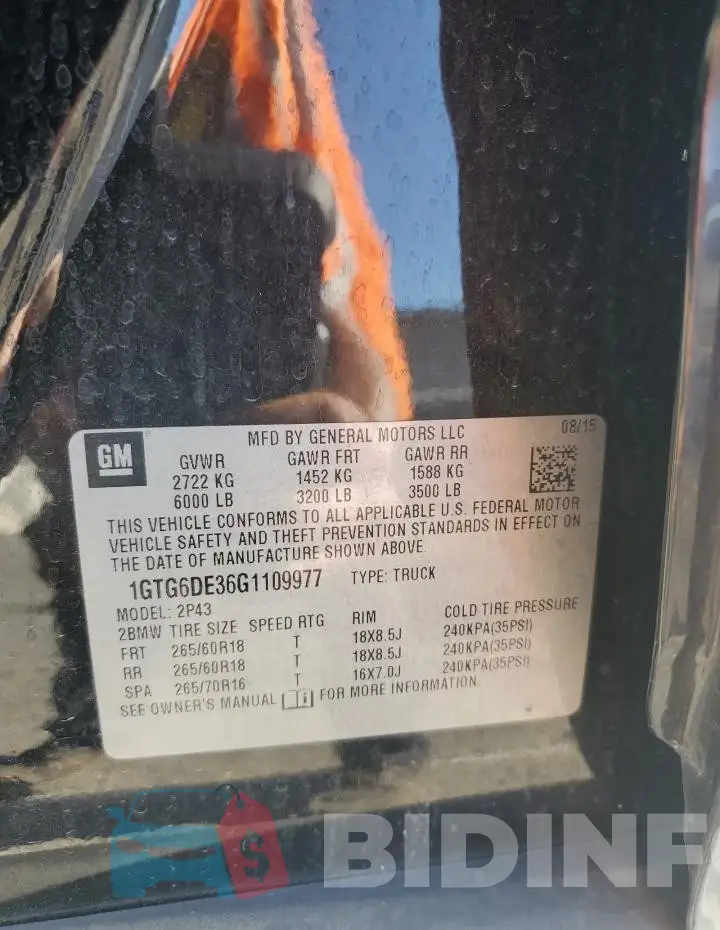 1GTG6DE36G1109977 Photo# 12