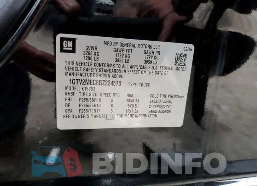 1GTV2MEC8GZ224570 Photo# 14
