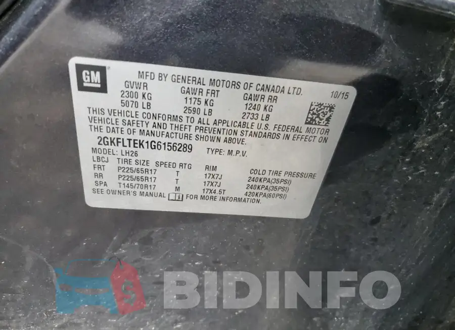 2GKFLTEK1G6156289 Photo# 12