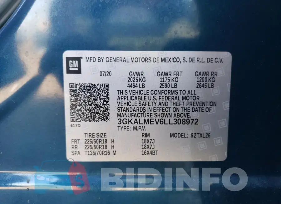 3GKALMEV6LL308972 Photo# 13